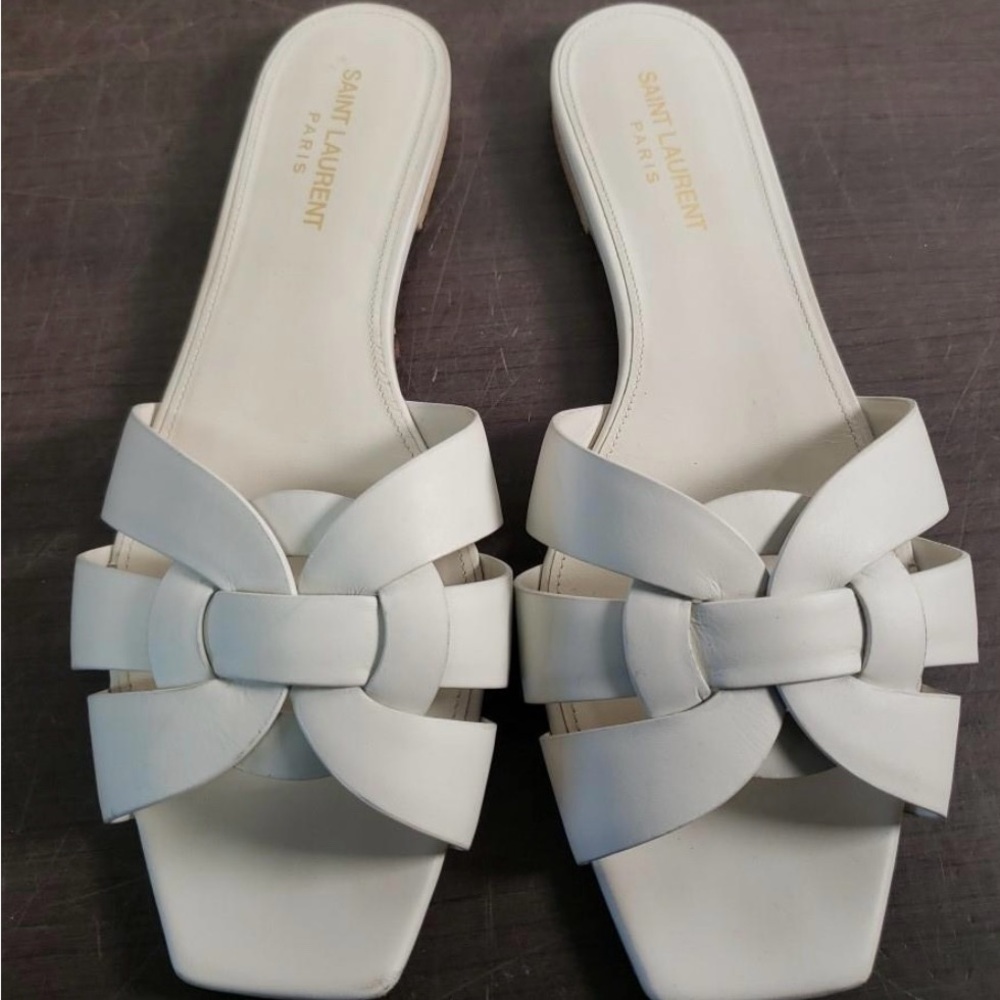 Saint Laurent Cream Women's Sandals